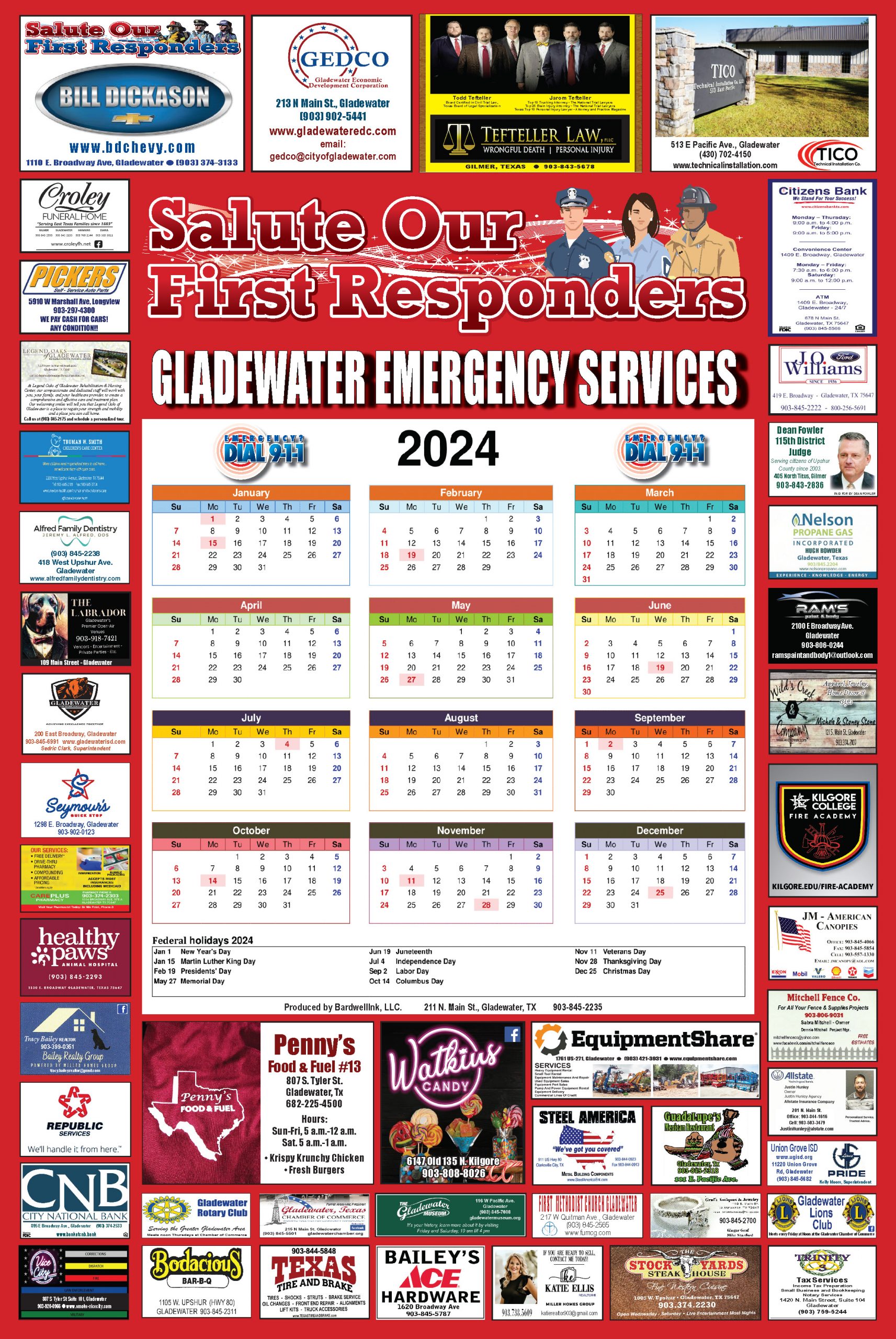 Download a PDF copy of this year's Emergency Services Calendar